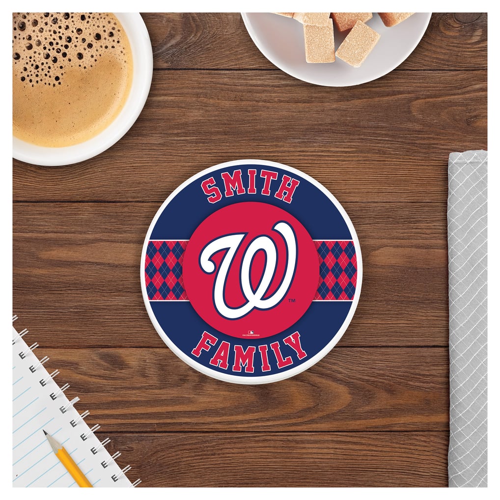 Washington Nationals 4" Personalized Circular Coasters 4-Pack Set