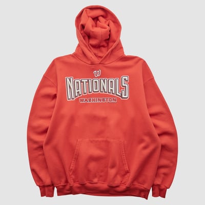 Washington Nationals Lee Apparel 2000s Hooded Pullover Sweatshirt - Red - L by Fanatics Real Vintage
