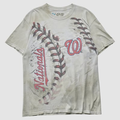Washington Nationals Liquid Blue 2010s T-shirt - Beige - S by Fanatics Real Vintage