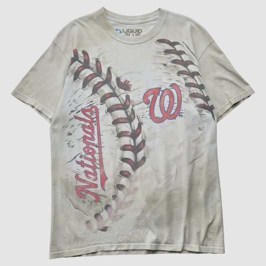 Washington Nationals Liquid Blue 2010s T-shirt - Beige - S by Fanatics Real Vintage