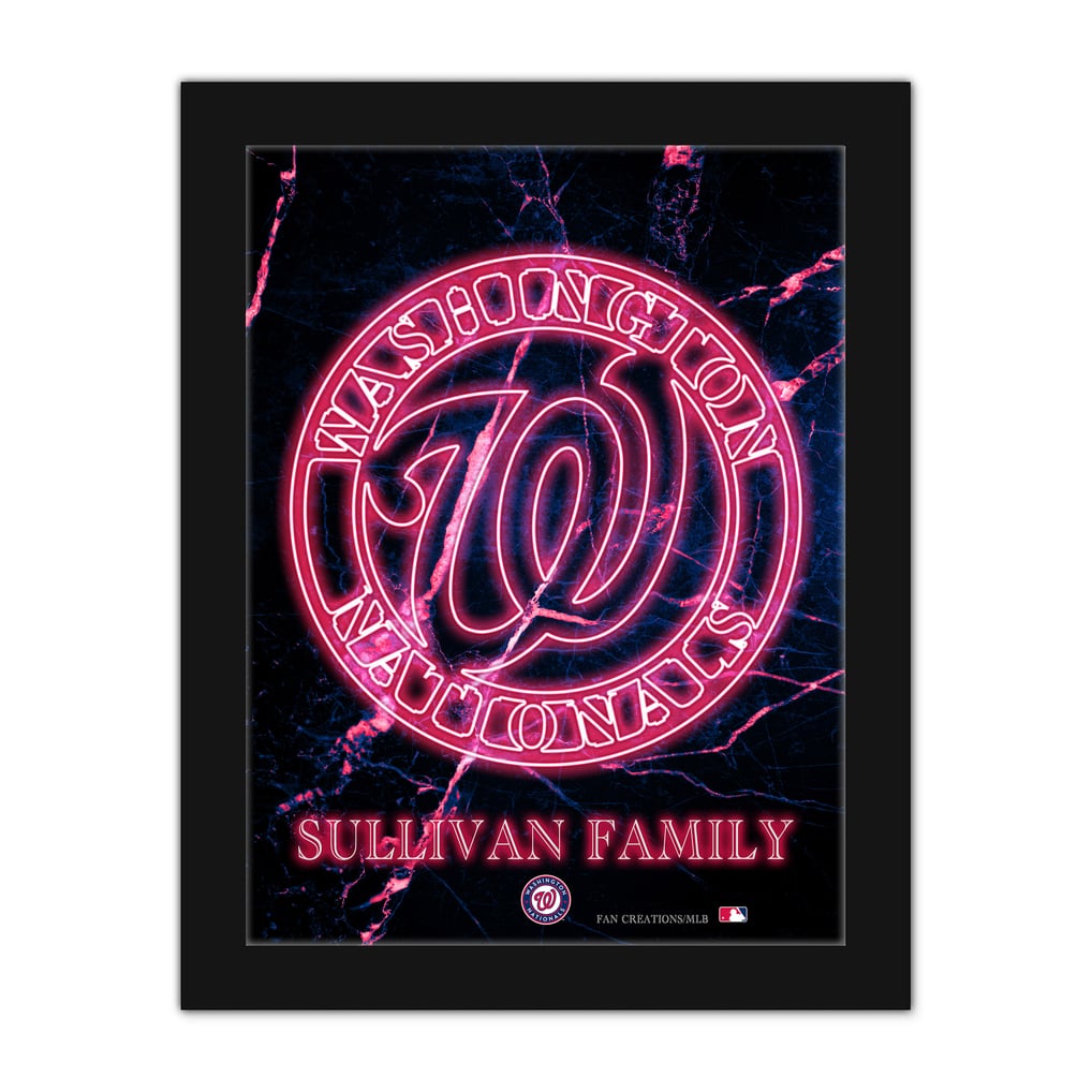 Washington Nationals Personalized 12" x 16" Framed Art Print