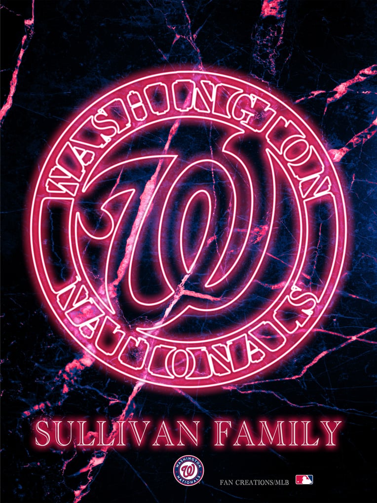 Washington Nationals Personalized 12" x 16" Framed Art Print