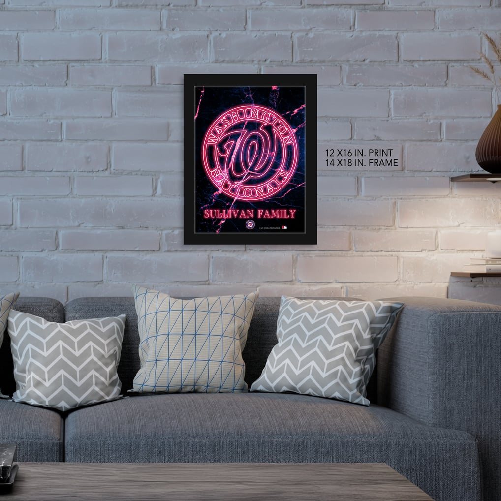 Washington Nationals Personalized 12" x 16" Framed Art Print