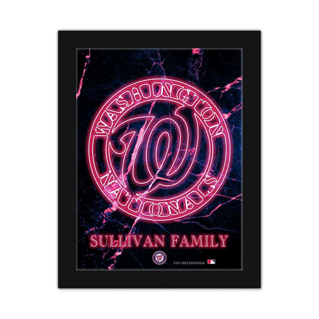 Washington Nationals Personalized 12" x 16" Framed Art Print