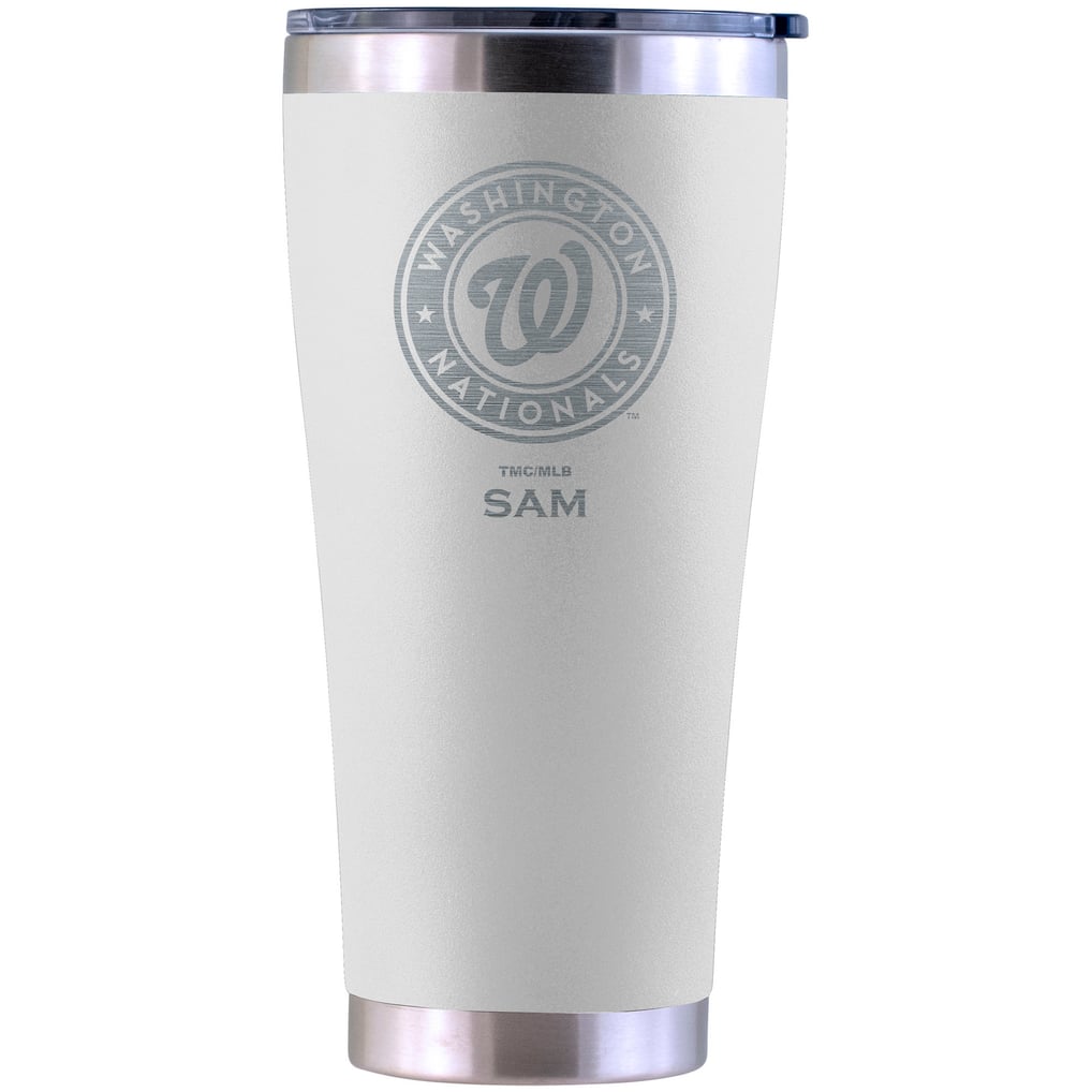 Washington Nationals Personalized 30oz. Laser Etched White Tumbler