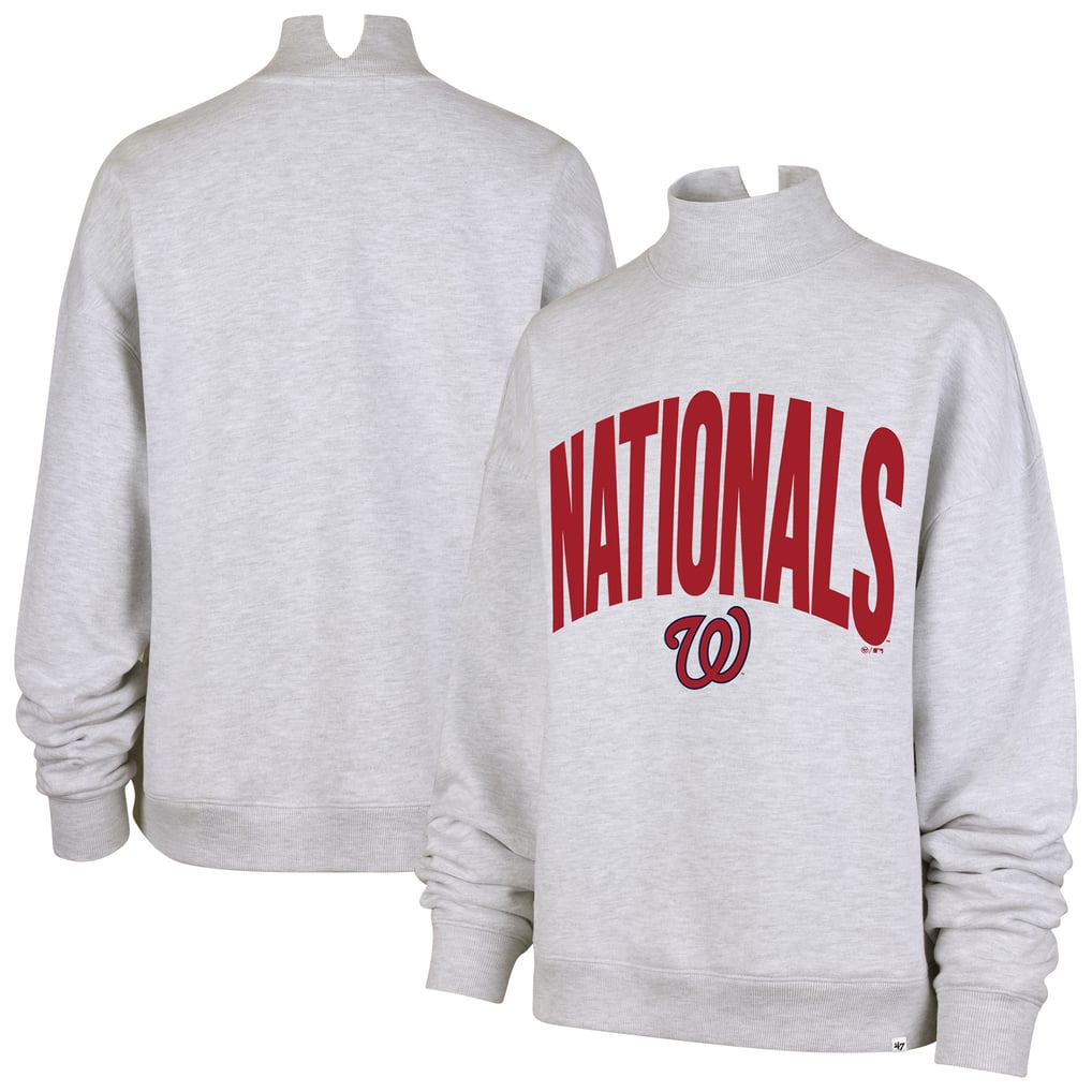  Washington Nationals '47 Women's Subtle Muse Mock Neck Sweatshirt - Heather Gray