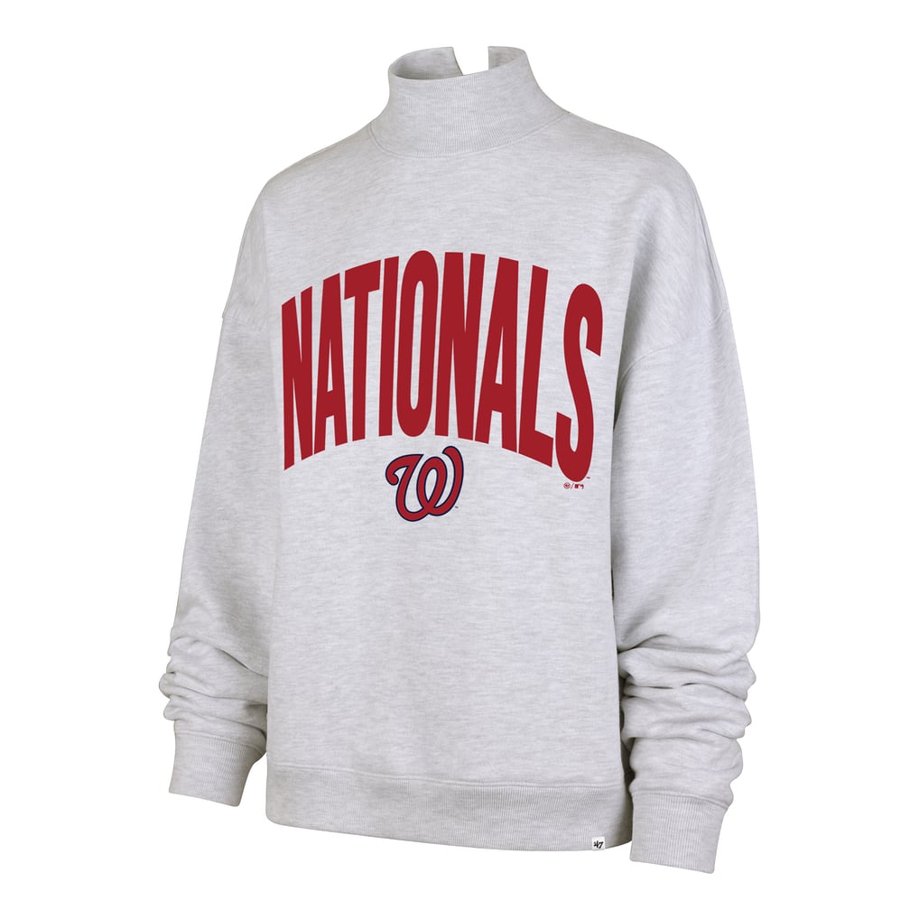  Washington Nationals '47 Women's Subtle Muse Mock Neck Sweatshirt - Heather Gray