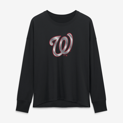 Washington Nationals Women's Forged Mascot Long Sleeve T-Shirt - Black
