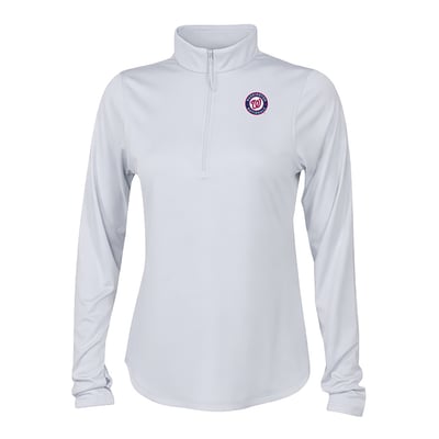 Washington Nationals Columbia Women's Fairway Breeze Quarter-Zip Pullover - White