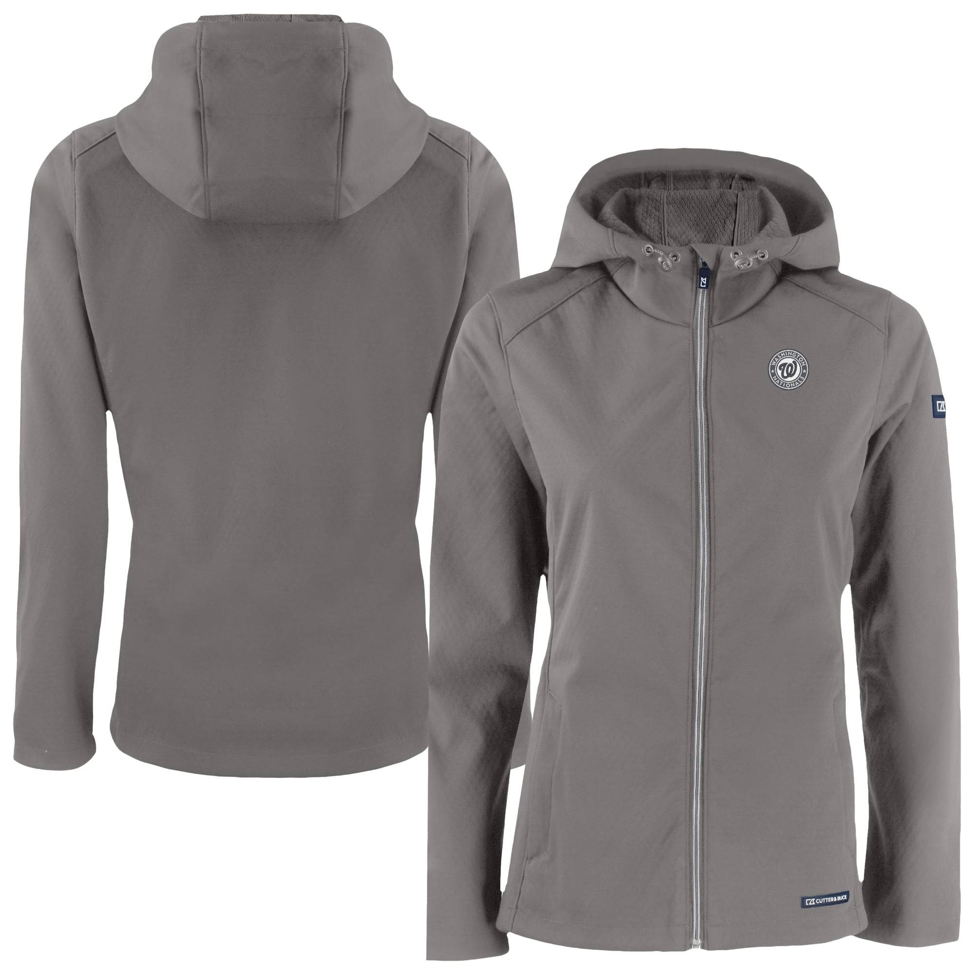 Women's Washington Nationals Cutter & Buck Charcoal Evoke Eco Softshell ...