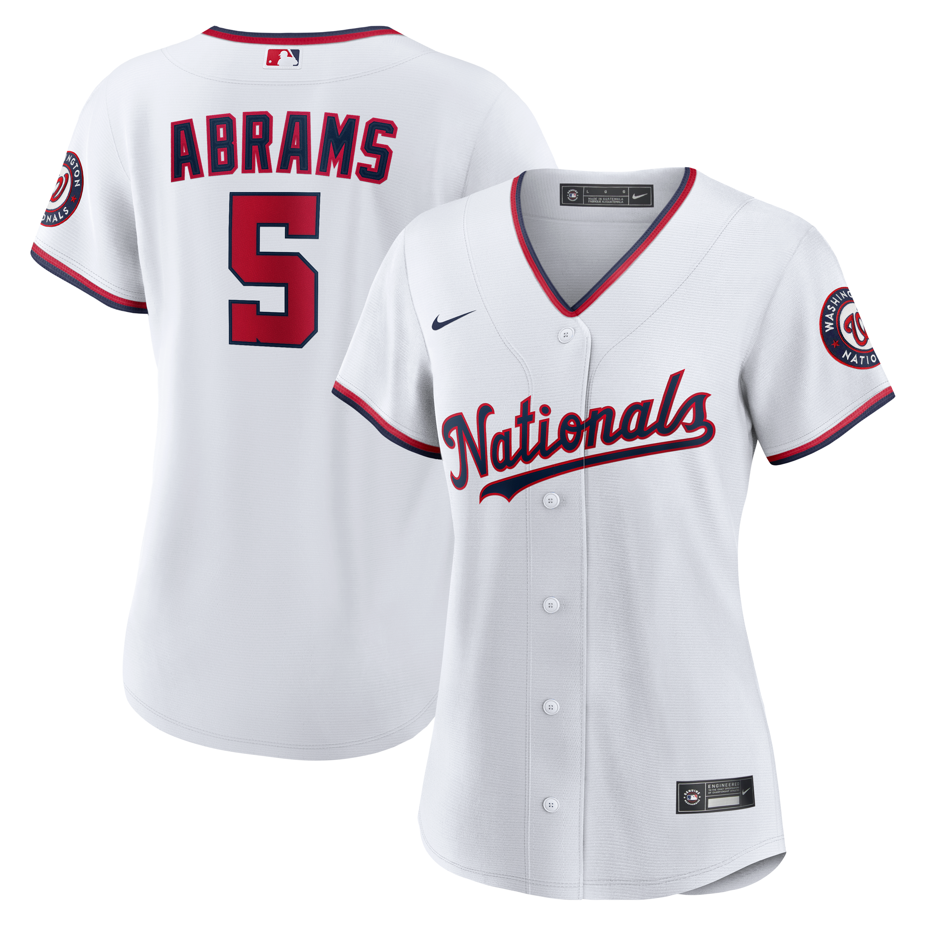CJ Abrams Washington Nationals Women's Home Replica Player Jersey - White - angle 3