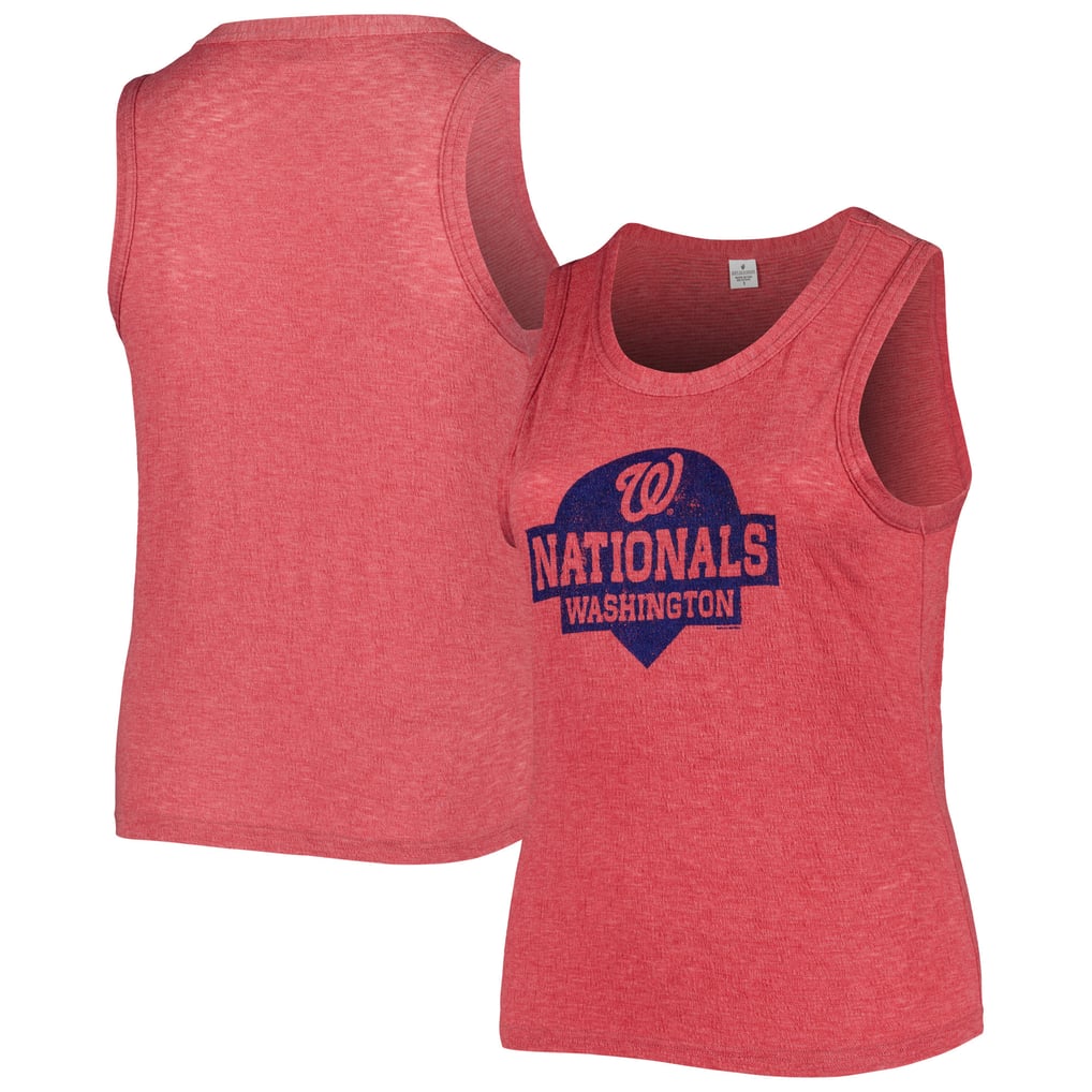 Washington Nationals Soft as a Grape Women's Plus Size High Neck Tri-Blend Tank Top - Red