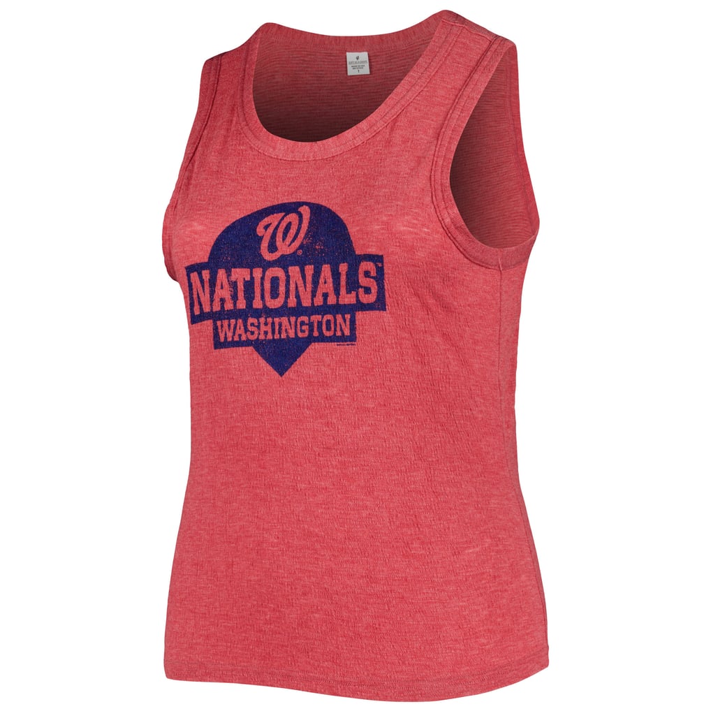 Washington Nationals Soft as a Grape Women's Plus Size High Neck Tri-Blend Tank Top - Red