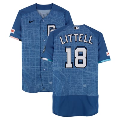 Zack Littell Washington Nationals Fanatics Authentic Game-Used #18 Blue City Connect Jersey vs. Los Angeles Dodgers on April 4, 2026