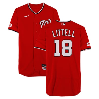 Zack Littell Washington Nationals Fanatics Authentic Player-Issued #18 Red Jersey from the 2026 MLB Season