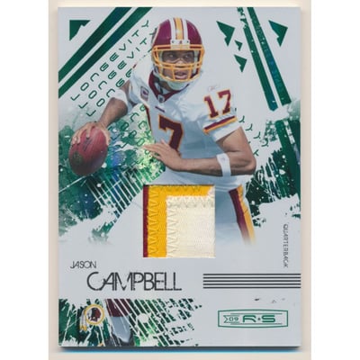 2009 Donruss Rookies and Stars Materials Emerald Prime Longevity #100 Jason Campbell/50