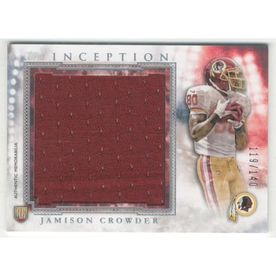 2015 Topps Inception Rookie Relics Jumbo Patch #RJRJC Jamison Crowder