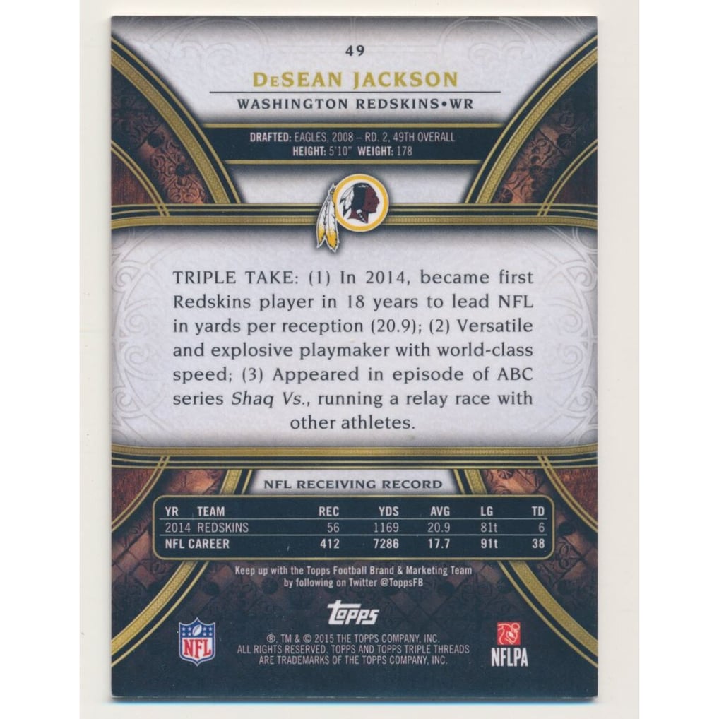 2015 Topps Triple Threads Ruby #49 DeSean Jackson