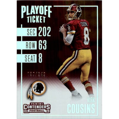 2016 Panini Contenders Playoff Ticket #10 Kirk Cousins