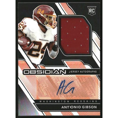 2020 Panini Obsidian Rookie Jersey Autographs Electric Etch Orange #227 Antonio Gibson/99