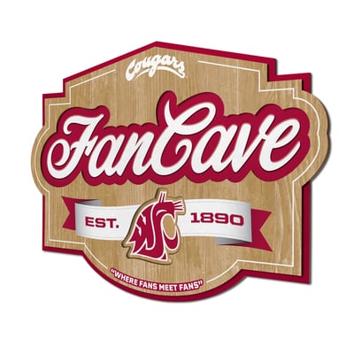 Washington State Cougars Fanpoint 12.5" x 17" Fan Cave Sign