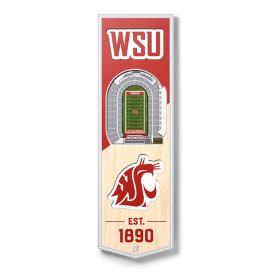 Washington State Cougars Fanpoint 6'' x 19'' 3D StadiumView Banner