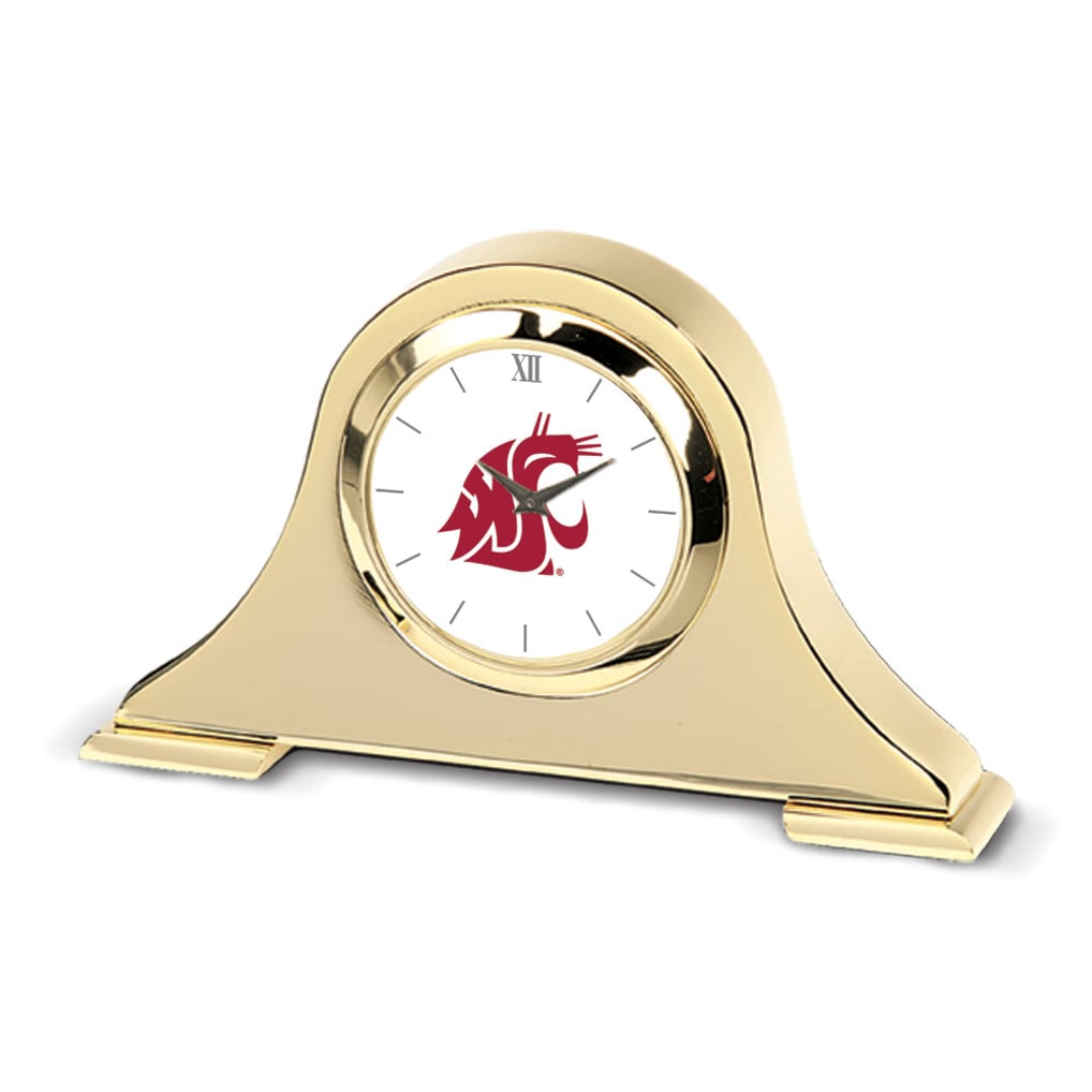 Washington State Cougars Team Napoleon Desk Clock - Gold