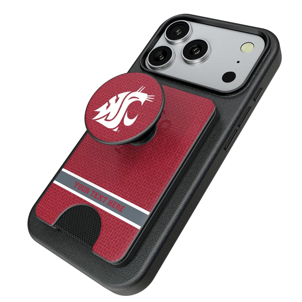 Washington State Cougars Keyscaper Personalized Endzone Solid PopSockets Magnetic Wallet