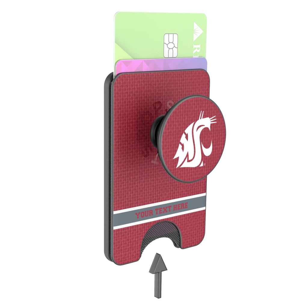 Washington State Cougars Keyscaper Personalized Endzone Solid PopSockets Magnetic Wallet