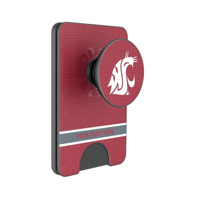 Washington State Cougars Keyscaper Personalized Endzone Solid PopSockets Magnetic Wallet