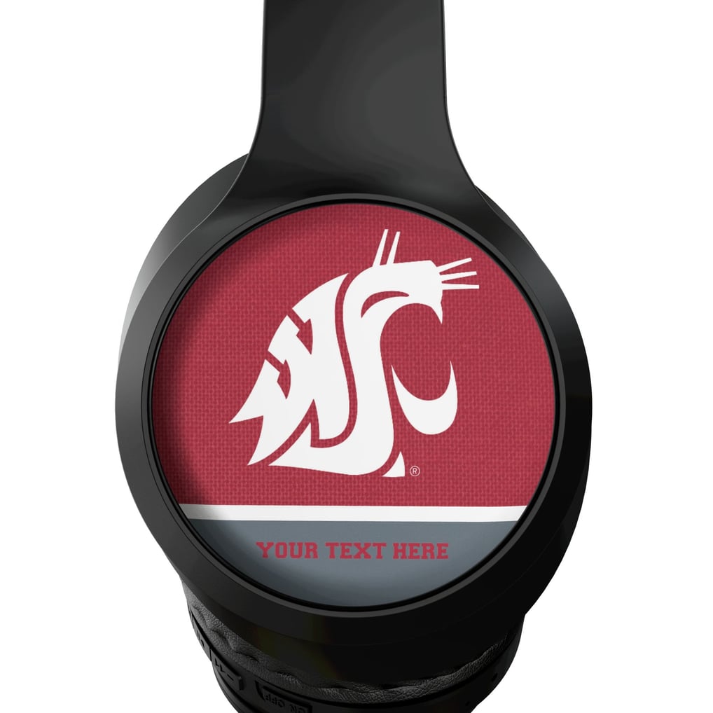 Washington State Cougars Keyscaper Personalized Endzone Solid Wireless Bluetooth Headphones With Case