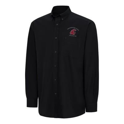  Washington State Cougars Ariat Wrinkle Free Classic Button-Down Shirt - Black
