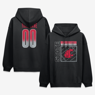 Washington State Cougars  Home Field Pop Personalized Any Name & Number Hoodie - Black