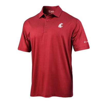  Washington State Cougars Columbia Highland Drift Polo - Crimson