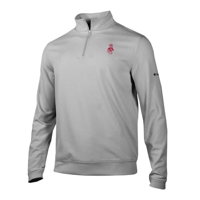  Washington State Cougars Columbia Grainline Quarter-Zip Pullover - Gray