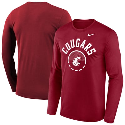 Washington State Cougars Nike Basketball Shoot Around Dri-FIT Legend Long Sleeve T-Shirt - Crimson