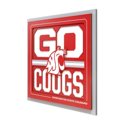 Washington State Cougars 12" x 12" Slogan Series 3D Wall Art