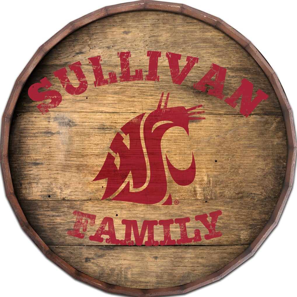 Washington State Cougars 24" Personalized Barrel Top