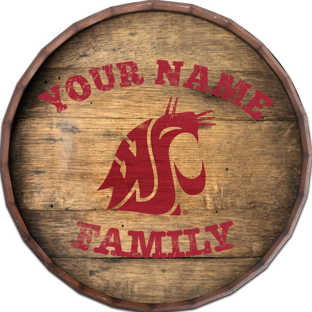 Washington State Cougars 24" Personalized Barrel Top