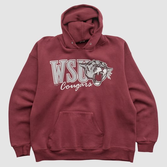 Washington State Cougars Marquee 90s Hooded Pullover Sweatshirt - Maroon - M by Fanatics Real Vintage