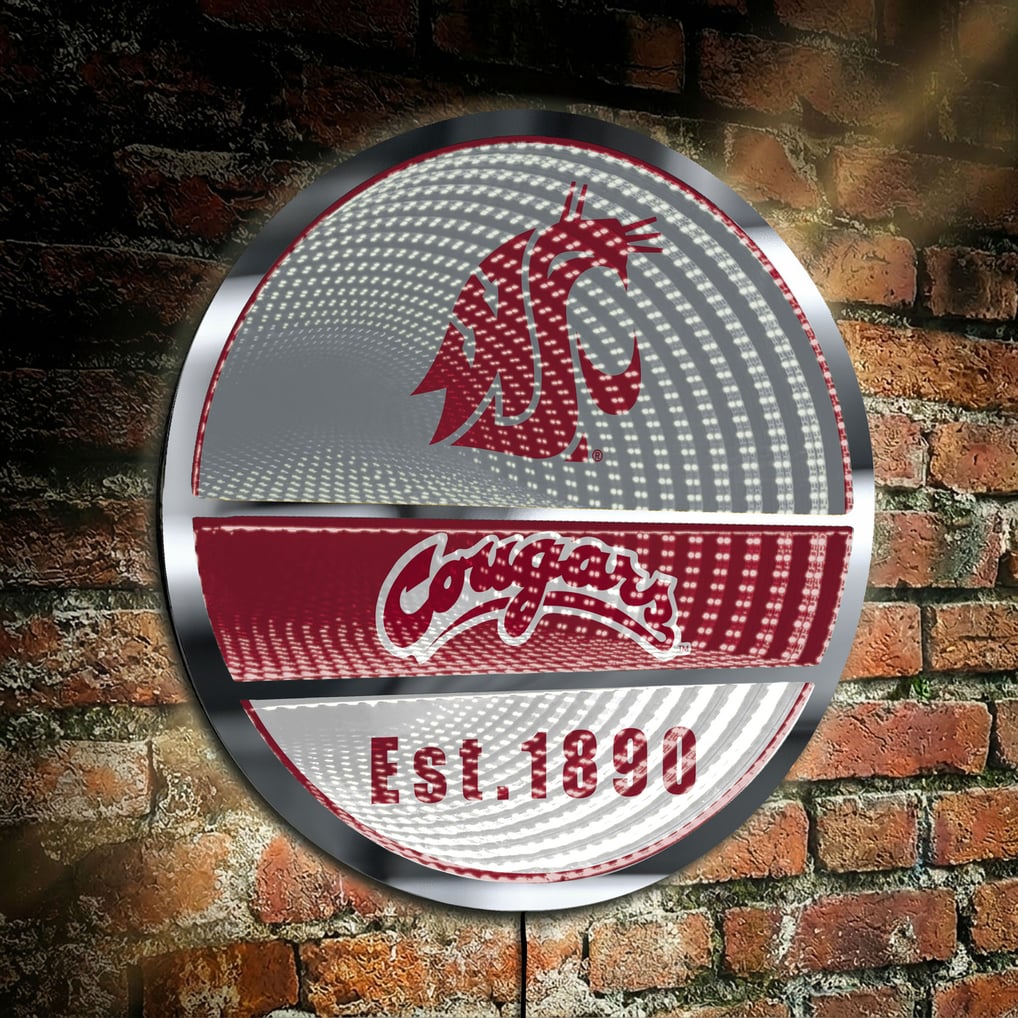 Washington State Cougars Three-Cell Circular Infinity Light