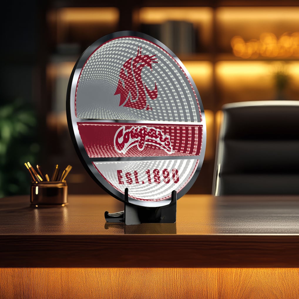 Washington State Cougars Three-Cell Circular Infinity Light