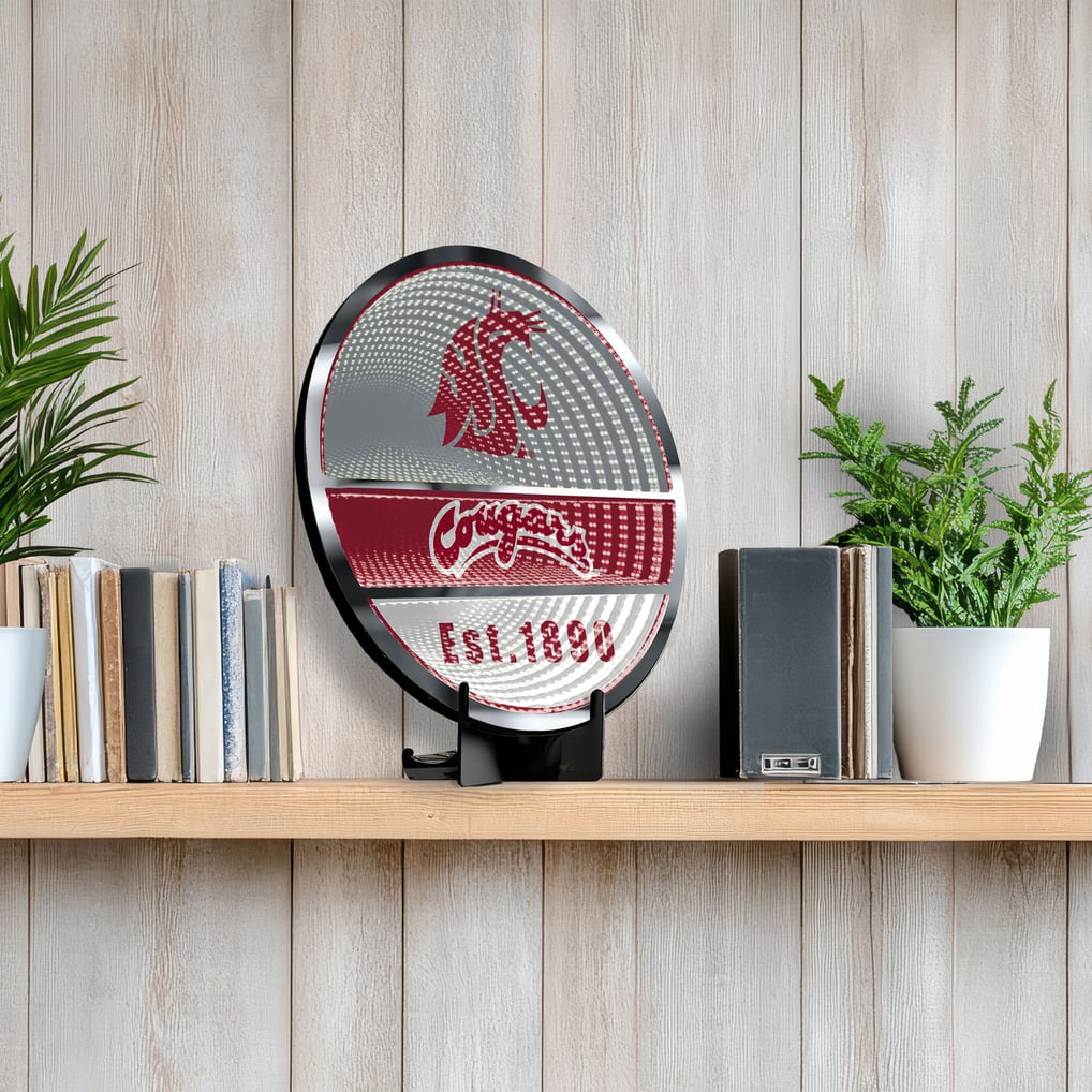 Washington State Cougars Three-Cell Circular Infinity Light