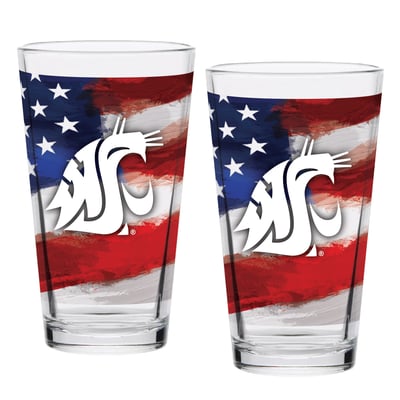 Washington State Cougars  Two-Pack 16oz. Americana Pint Glass Set