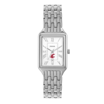 Washington State Cougars Fossil Women's Raquel Three-Hand Date Stainless Steel Watch
