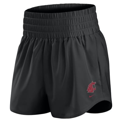 Washington State Cougars Nike Women's Ultra Dri-FIT High-Rise Shorts - Black