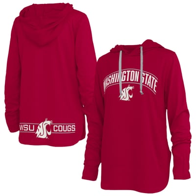 Washington State Cougars Pressbox Women's Allie Long Sleeve Hooded T-Shirt - Crimson
