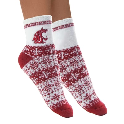 Washington State Cougars ZooZatz Women's Fuzzy Holiday Crew Socks