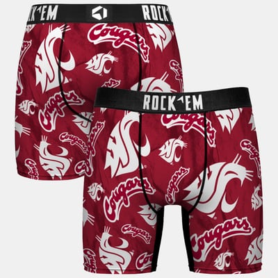  Washington State Cougars Rock Em Youth All Over Logo Boxer Briefs - Crimson