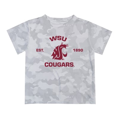  Washington State Cougars Vive La Fete Youth Est. Date Camo T-Shirt - Gray